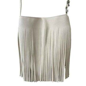 On The Fringe Shoulder/ SM Crossbody Bag - White - Vintage Style - 70's - NWT